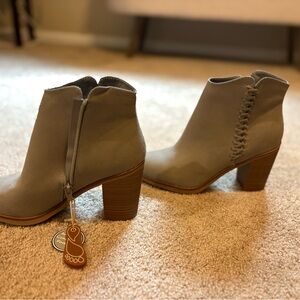 MIA Gray Ankle Booties with Block Heel